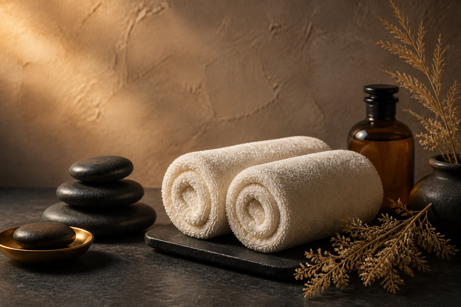 Calm spa treatment setting